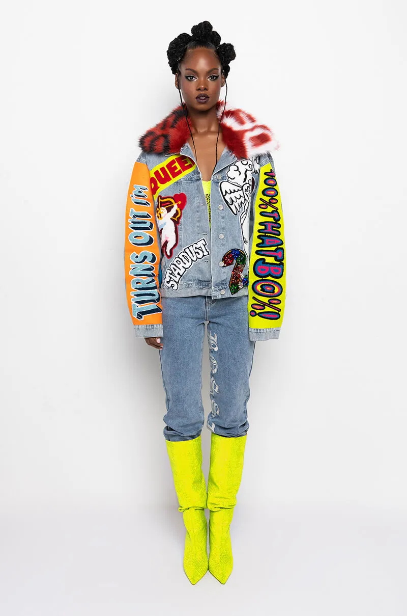 100 PERCENT THAT B PATCHWORK DENIM JACKET