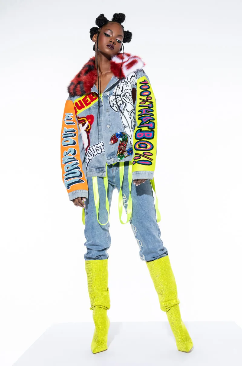 100 PERCENT THAT B PATCHWORK DENIM JACKET