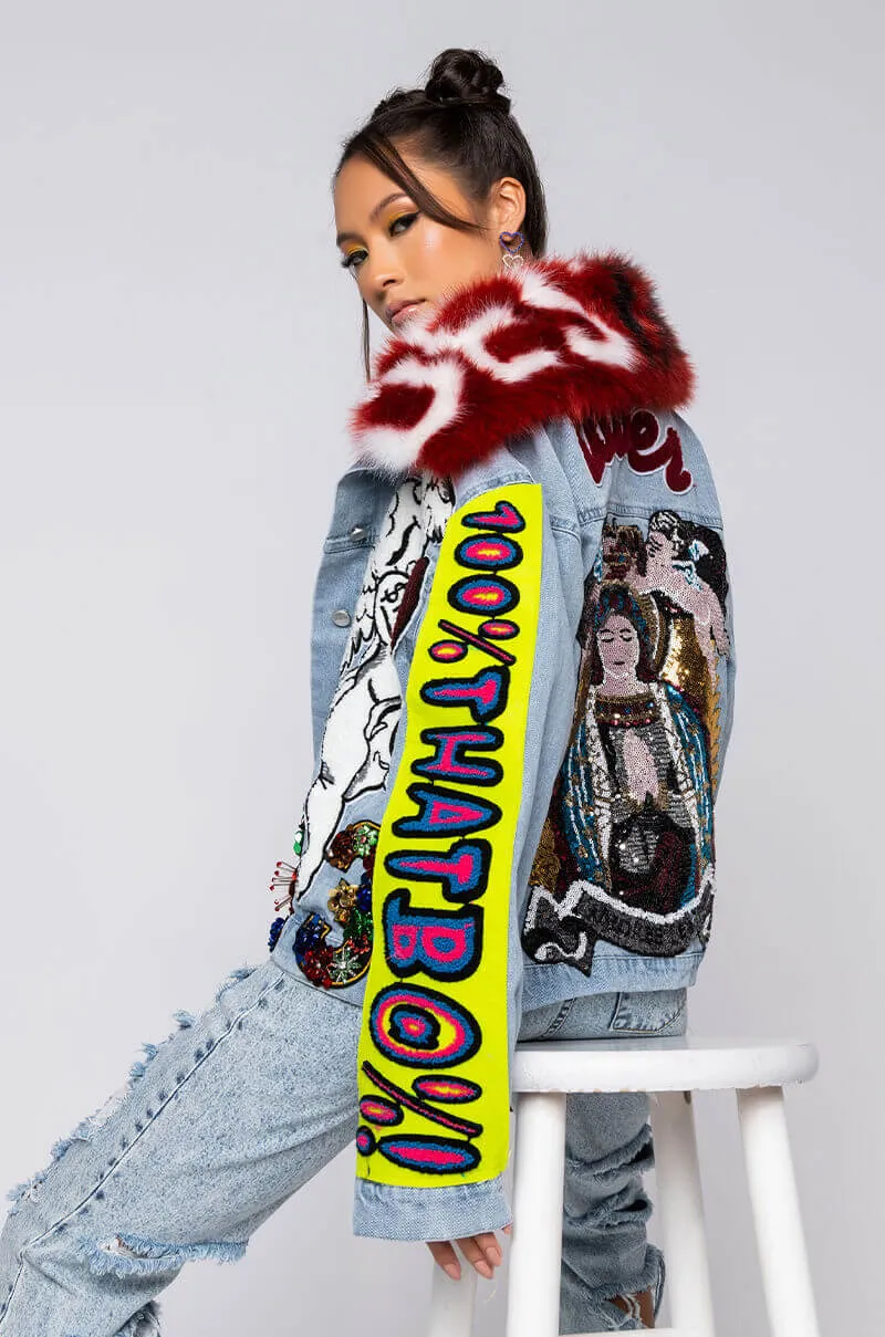 100 PERCENT THAT B PATCHWORK DENIM JACKET
