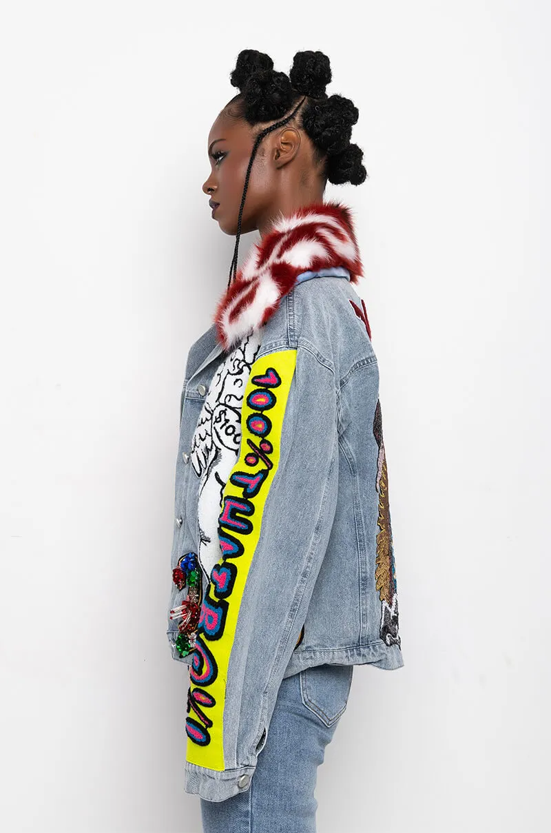 100 PERCENT THAT B PATCHWORK DENIM JACKET