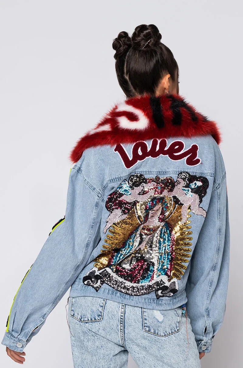 100 PERCENT THAT B PATCHWORK DENIM JACKET