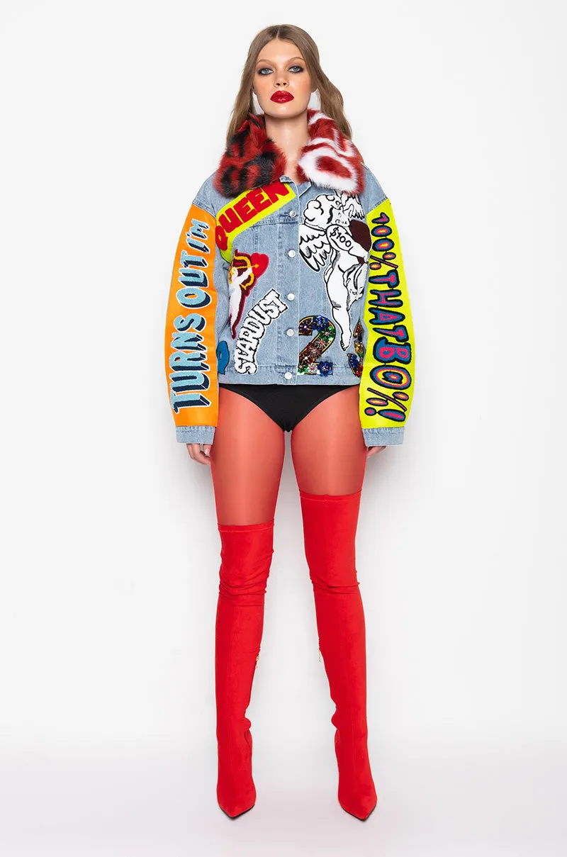 100 PERCENT THAT B PATCHWORK DENIM JACKET