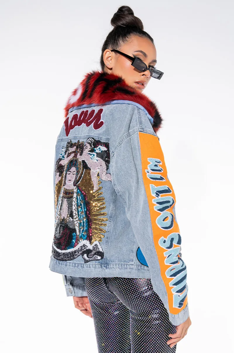 100 PERCENT THAT B PATCHWORK DENIM JACKET