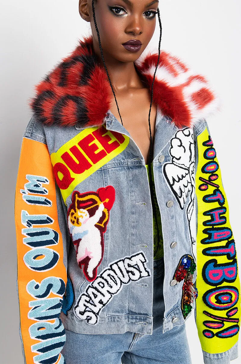 100 PERCENT THAT B PATCHWORK DENIM JACKET
