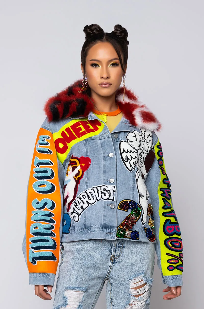 100 PERCENT THAT B PATCHWORK DENIM JACKET