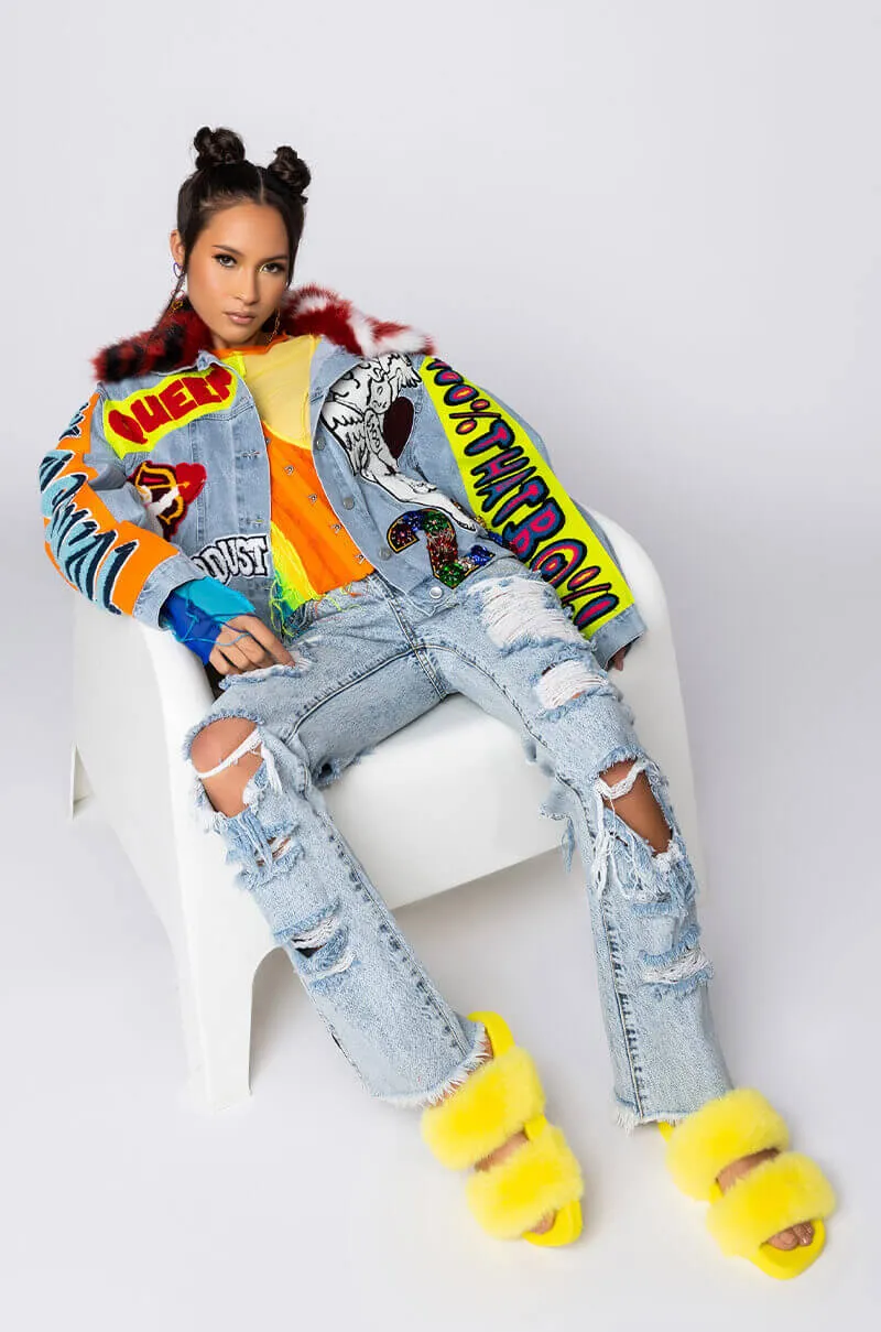 100 PERCENT THAT B PATCHWORK DENIM JACKET