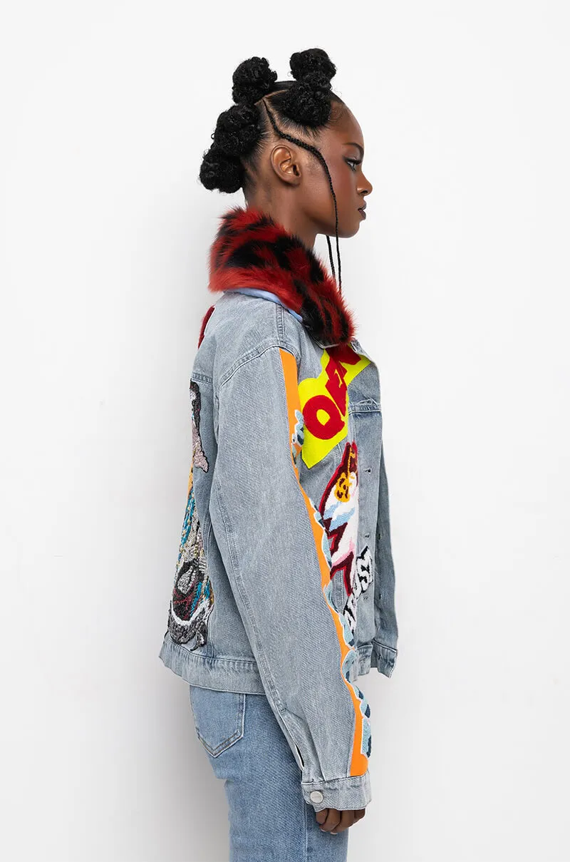100 PERCENT THAT B PATCHWORK DENIM JACKET