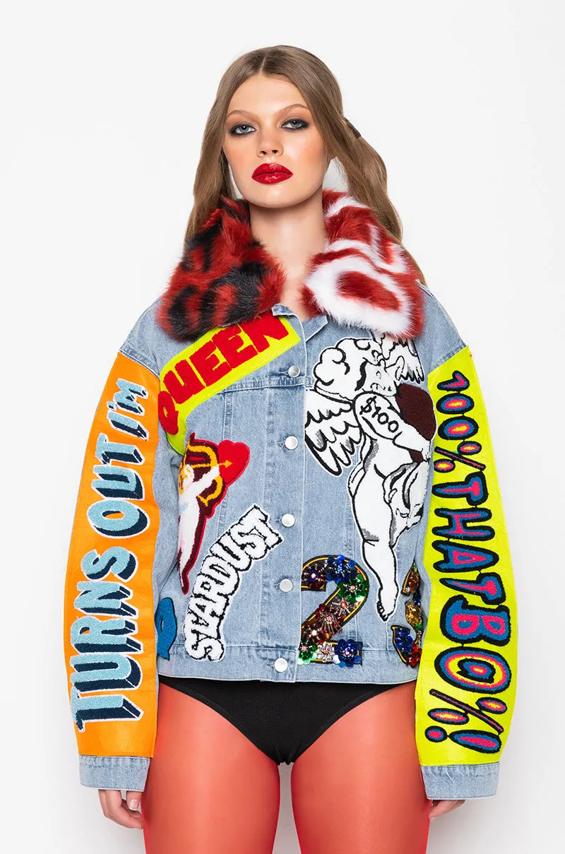 100 PERCENT THAT B PATCHWORK DENIM JACKET