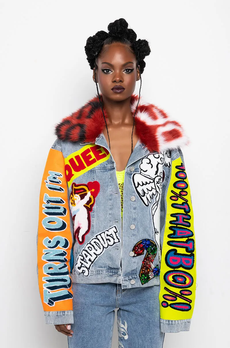 100 PERCENT THAT B PATCHWORK DENIM JACKET