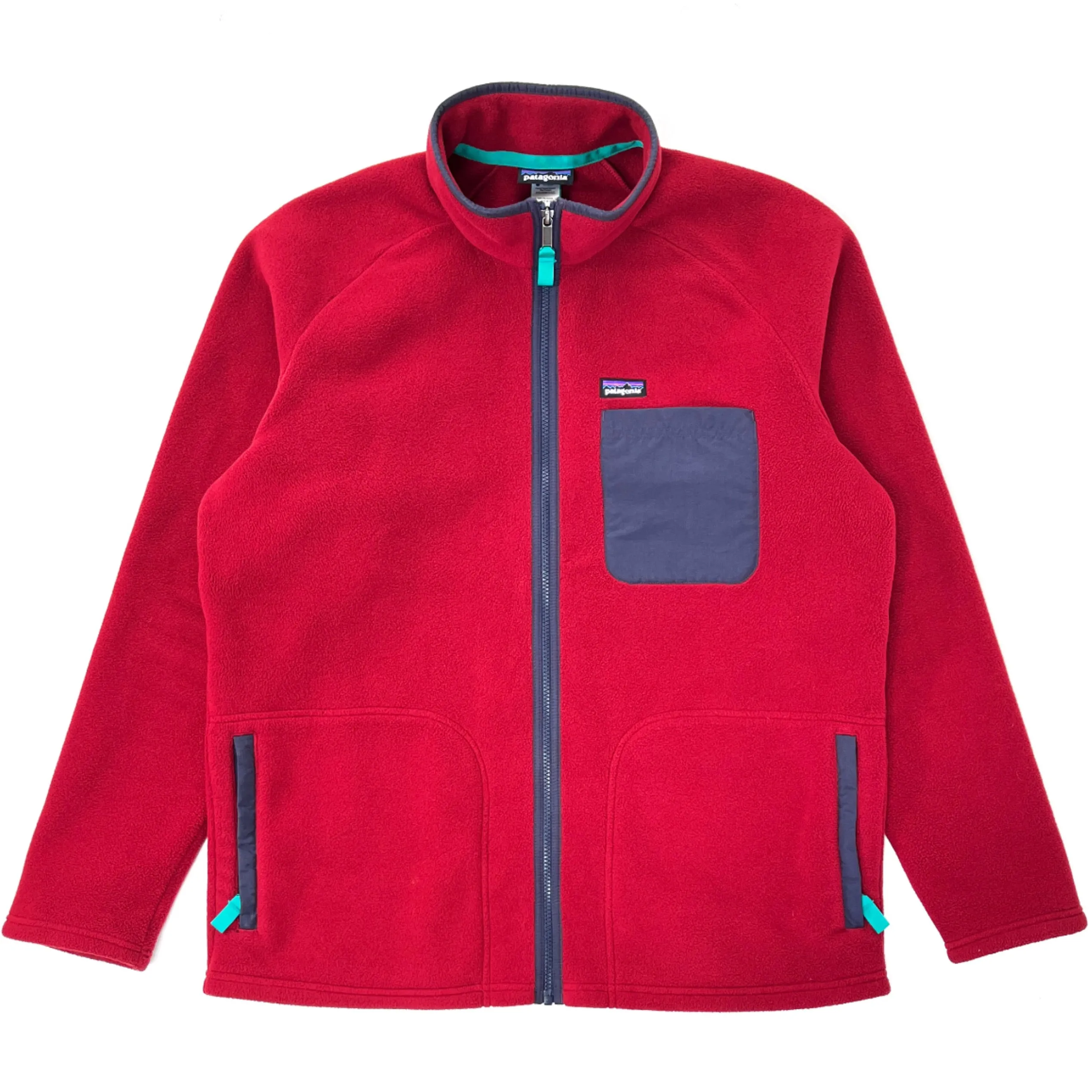 2013 Patagonia Karstens Full-Zip Fleece Jacket, Wax Red & Navy (XL)