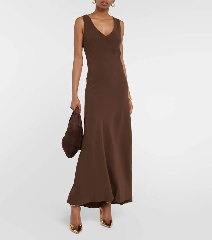 Asceno Bordeaux slip dress