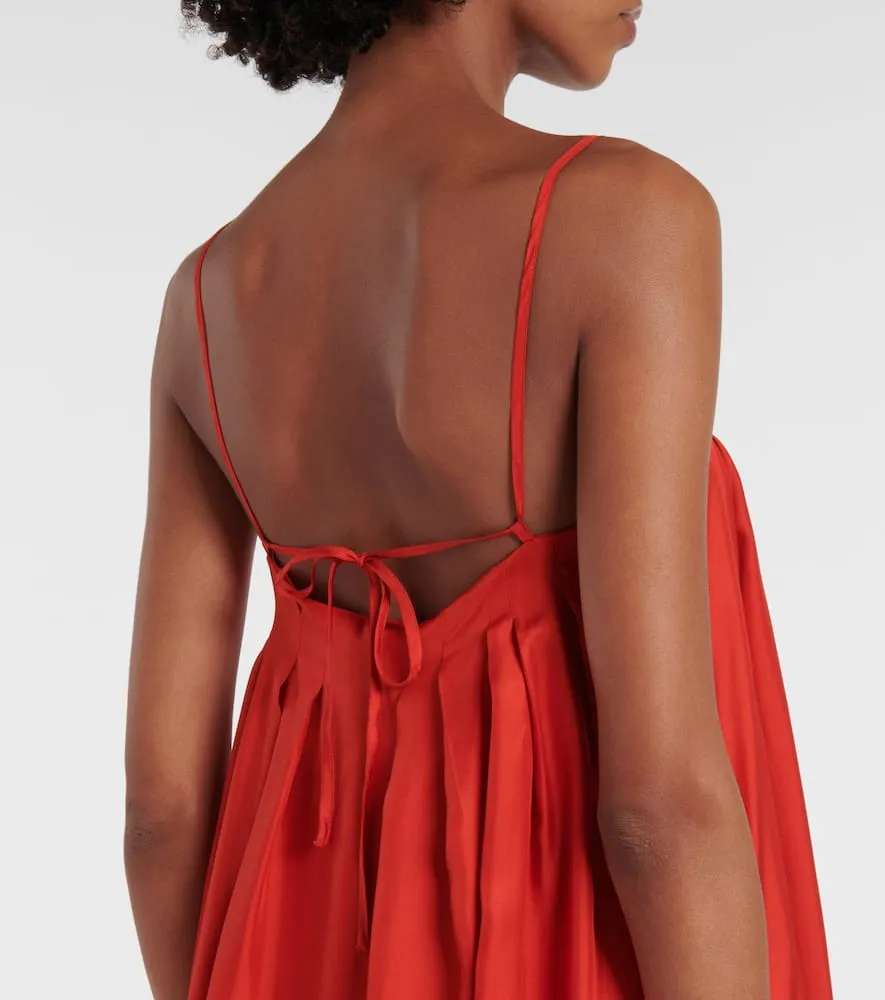Asceno Heather silk twill maxi dress