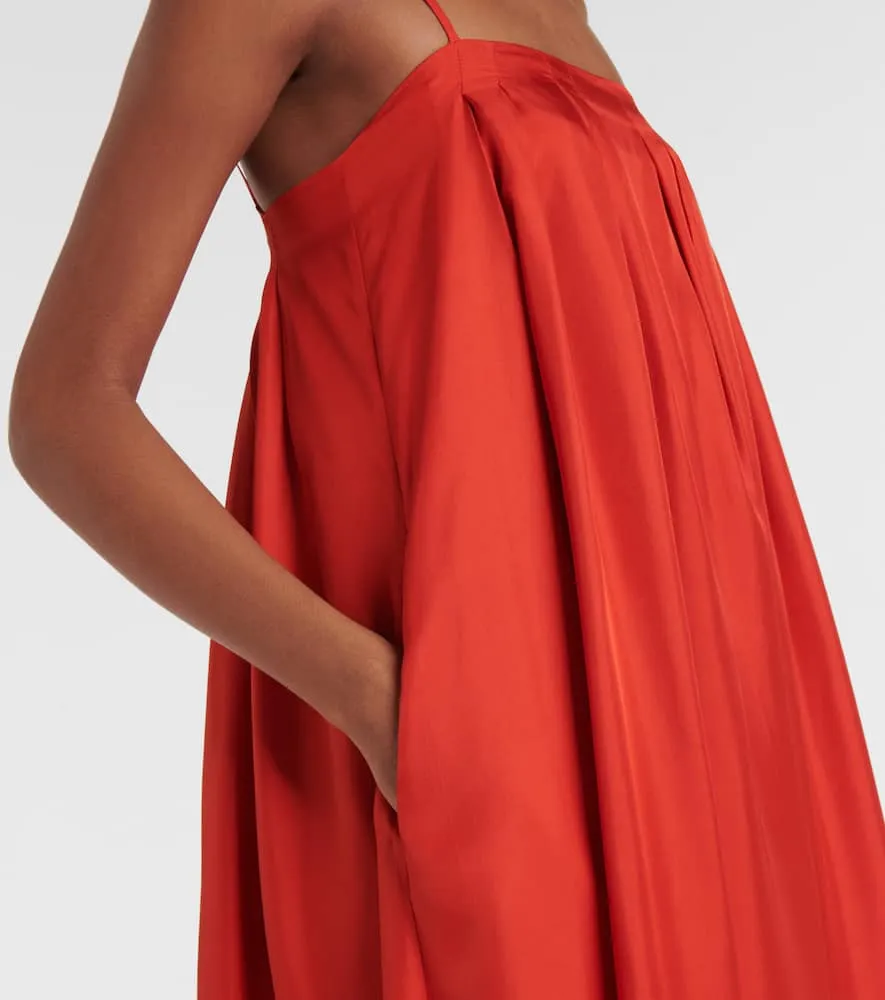 Asceno Heather silk twill maxi dress