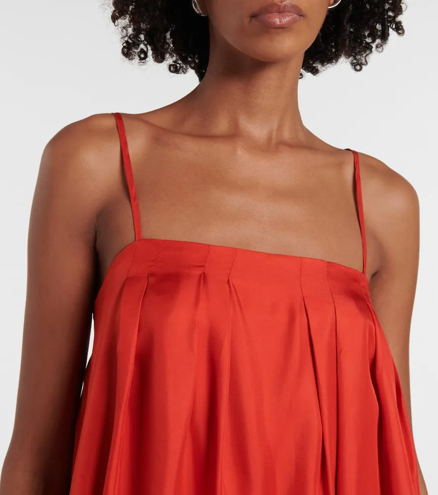 Asceno Heather silk twill maxi dress