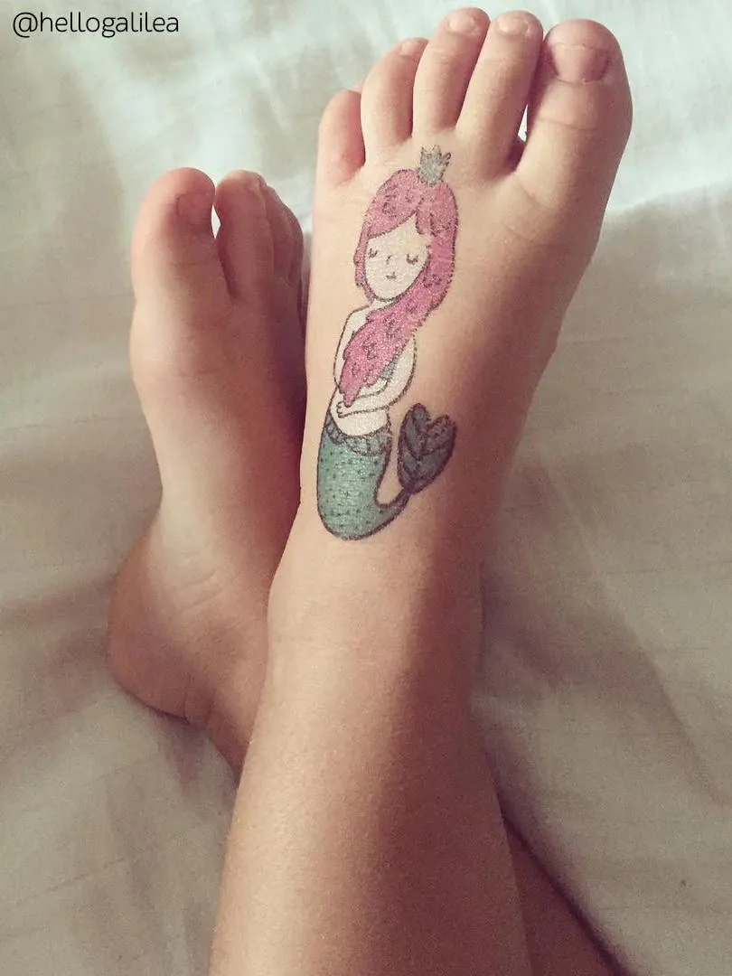 Ducky Street Little Mermaid Temporary Tattoos