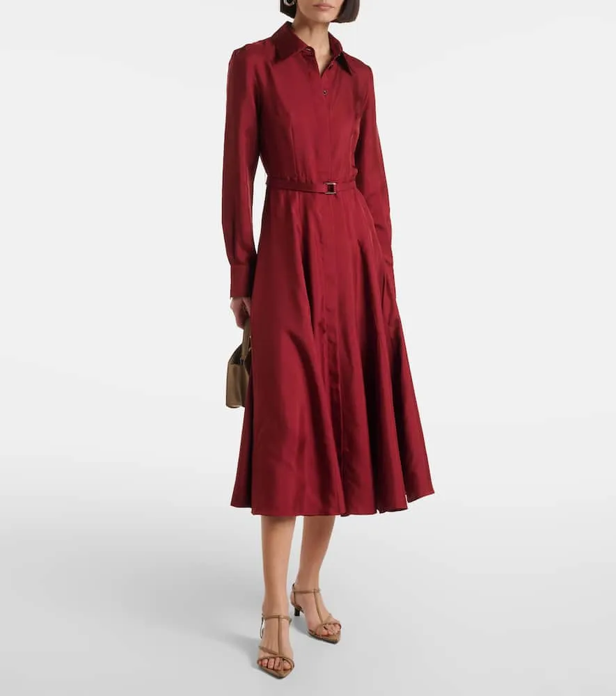 Emilia Wickstead Riko belted silk twill shirt dress