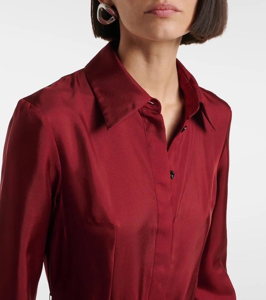 Emilia Wickstead Riko belted silk twill shirt dress