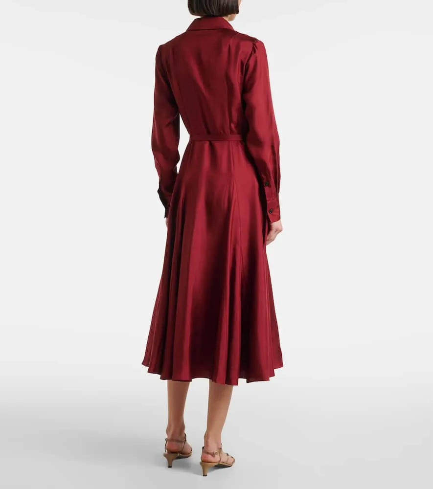 Emilia Wickstead Riko belted silk twill shirt dress