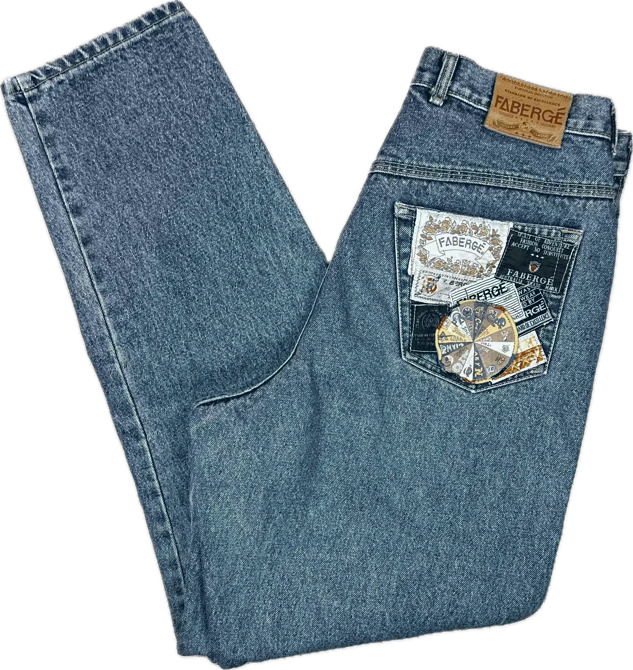 Fabergé 1980's High Waisted Tapered Mom Jeans - Suit Size 12