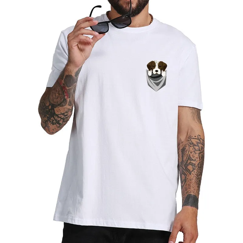 German Shorthaired Funny Pointer In Your Pocket T-Shirt Summer Cotton Cute Tee shirt Homme Pug