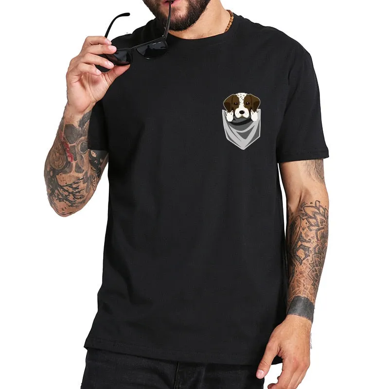 German Shorthaired Funny Pointer In Your Pocket T-Shirt Summer Cotton Cute Tee shirt Homme Pug
