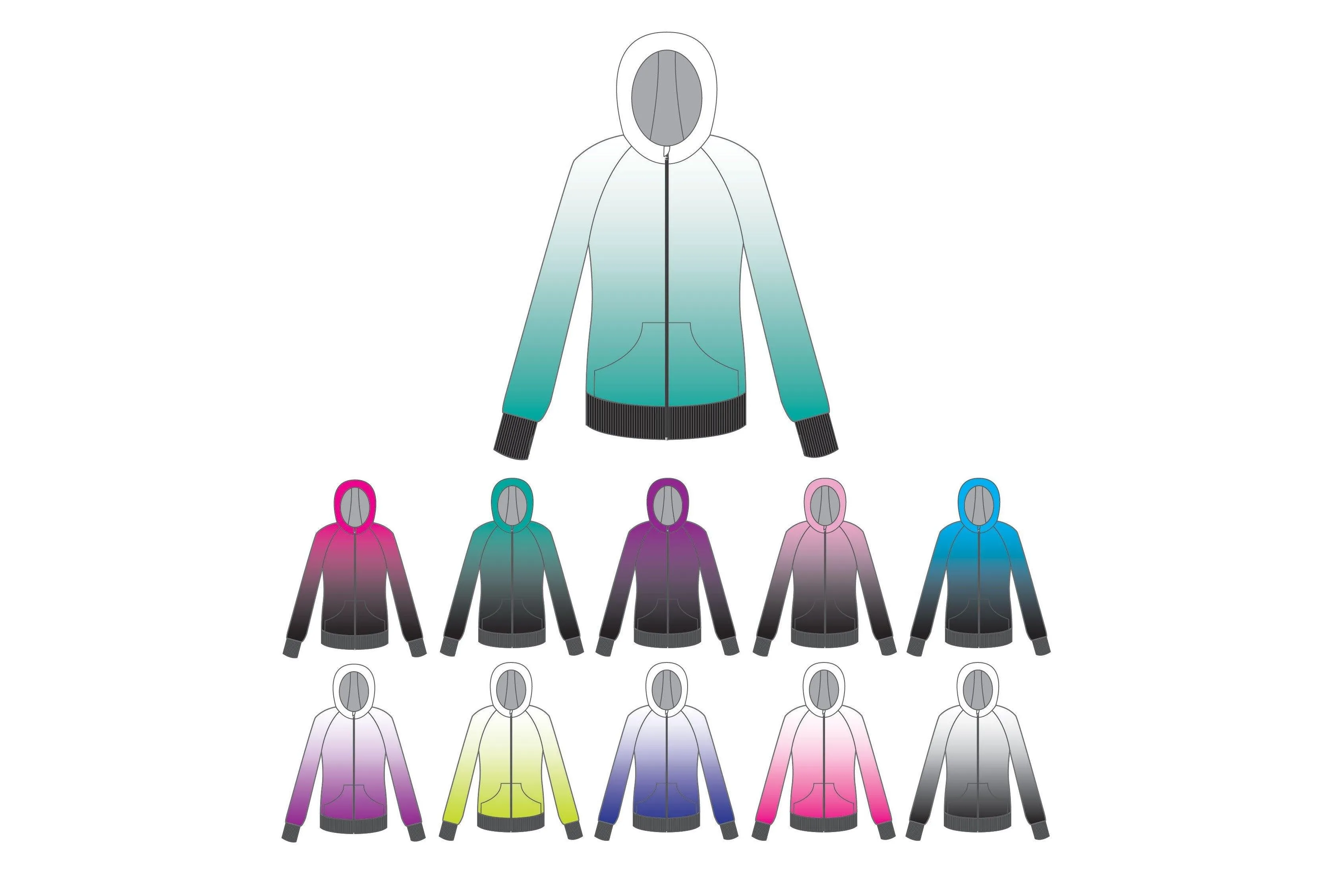Ombre Full Zip Hoody