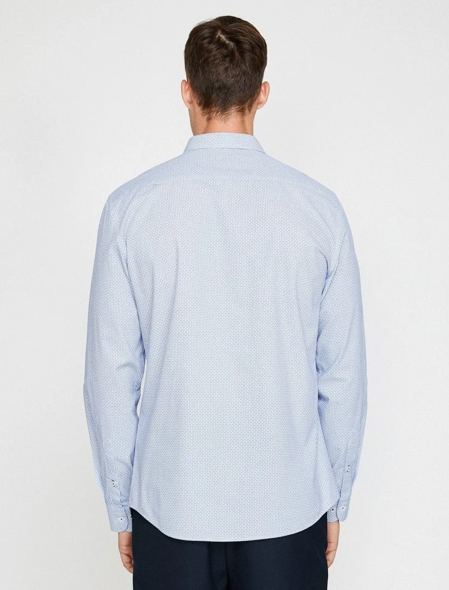 Printed Button-Down Shirt in Blue