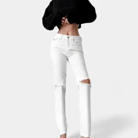 Res Denim Off White Distressed Destroyed Ripped Knees Skinny Jeans Size 24/S