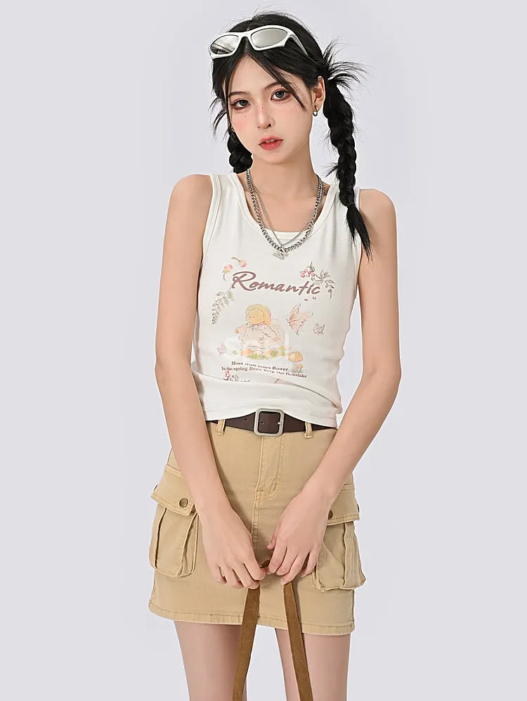 Retro American Hot Girls Style Sleeveless Tank Top
