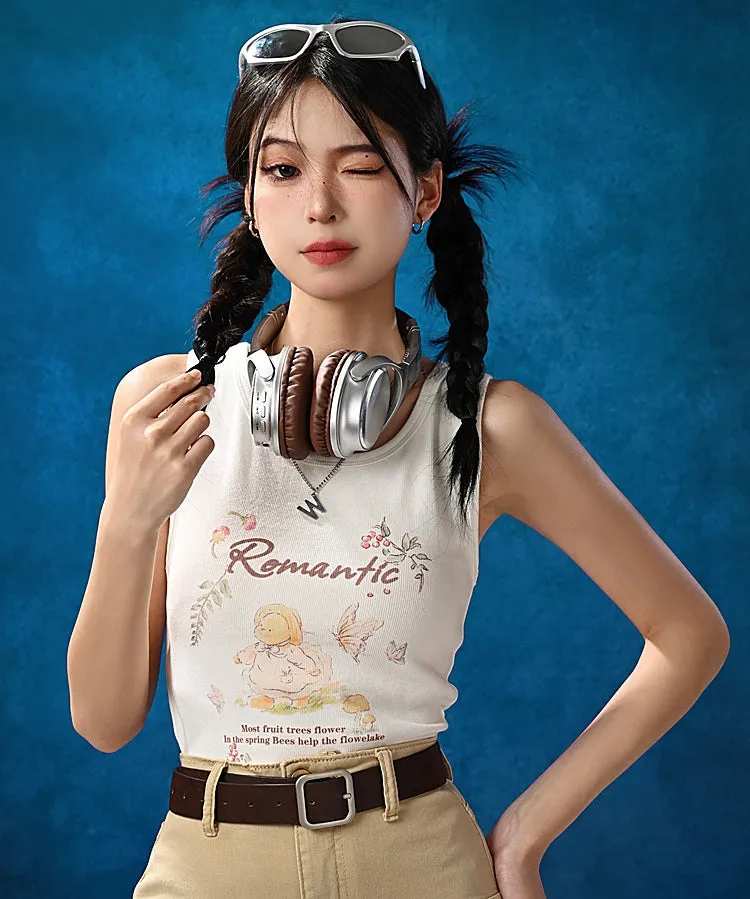 Retro American Hot Girls Style Sleeveless Tank Top