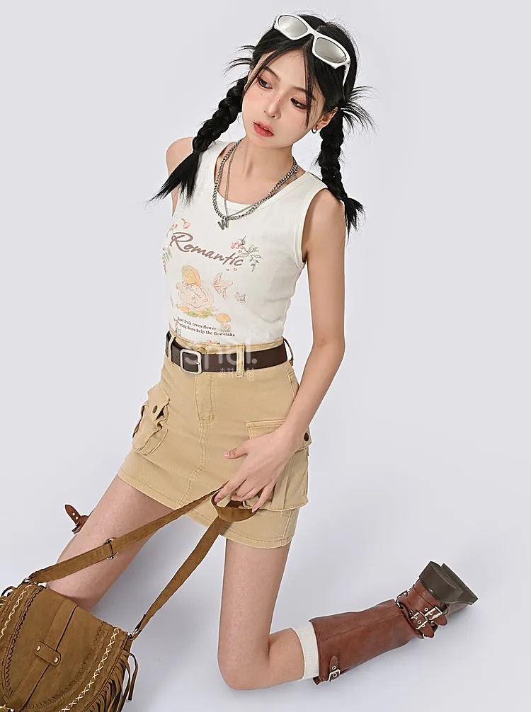 Retro American Hot Girls Style Sleeveless Tank Top