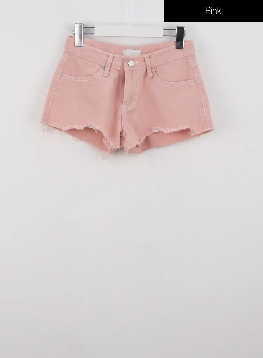 Ripped Hem Cotton Shorts IG302