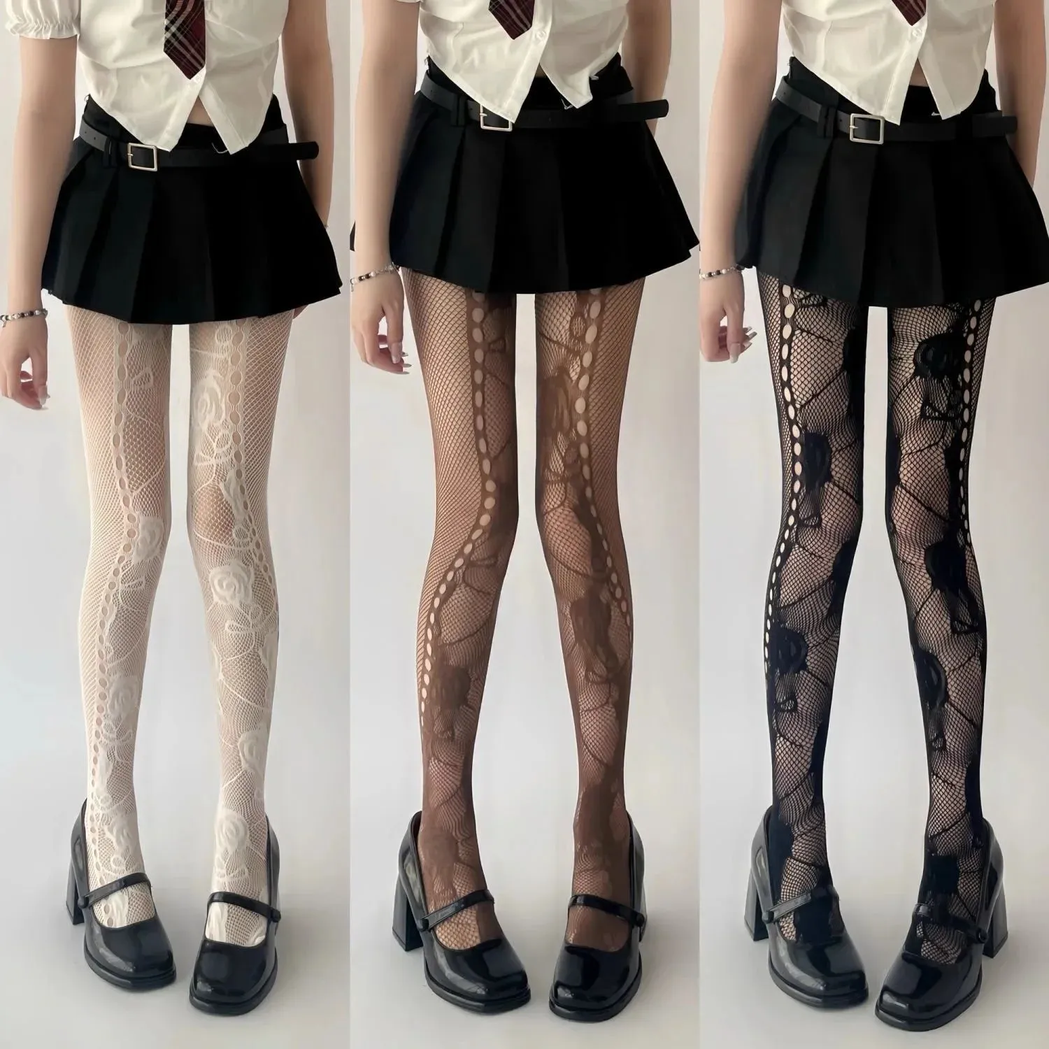 Ripped Y2K spider web fishnets