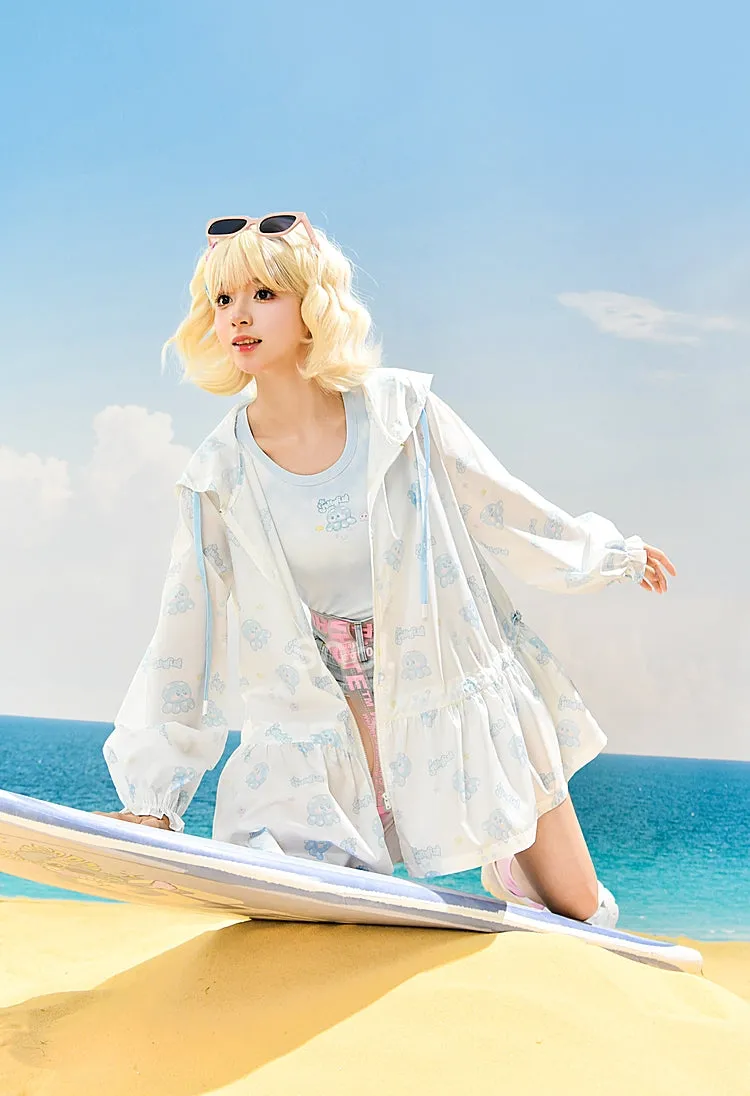 Summer Girly Style Octopus Print Sleeveless Tank Top