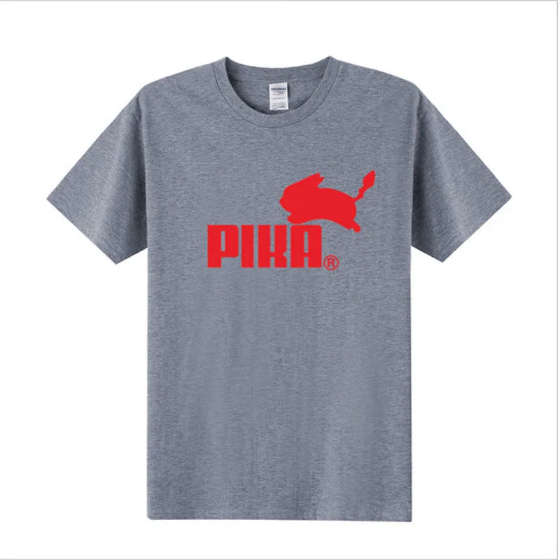 Summer New Pokemon T Shirt Anime Pika Men T-Shirts Pikachu Boy T Shirt Cotton Short Sleeve Plus Size Boy Tees Tops
