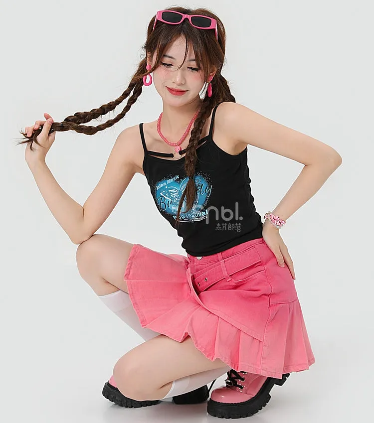 Summer Y2K style Butterfly Print Tank Tops