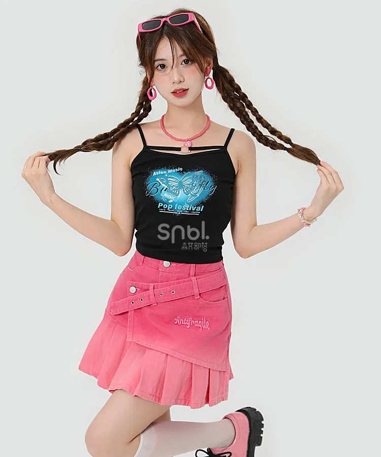 Summer Y2K style Butterfly Print Tank Tops