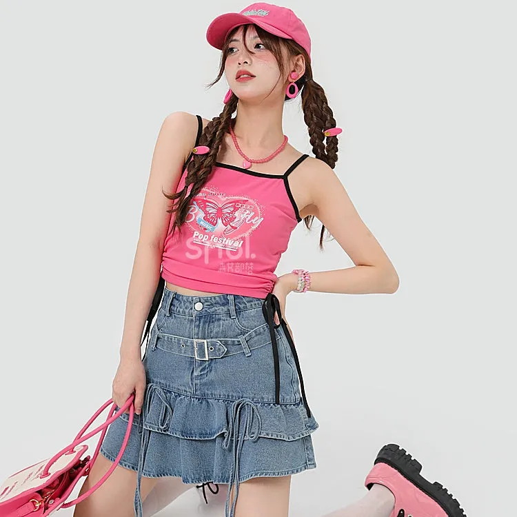 Summer Y2K style Butterfly Print Tank Tops