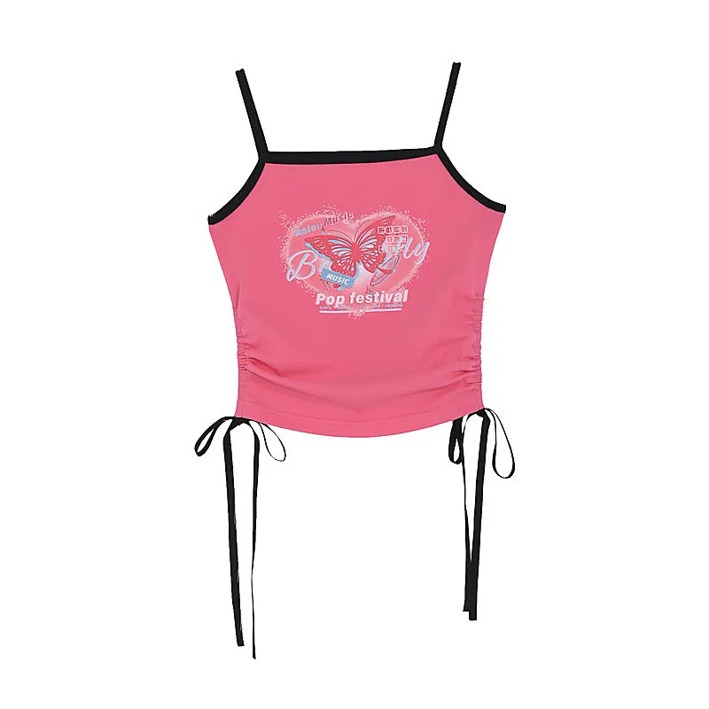 Summer Y2K style Butterfly Print Tank Tops