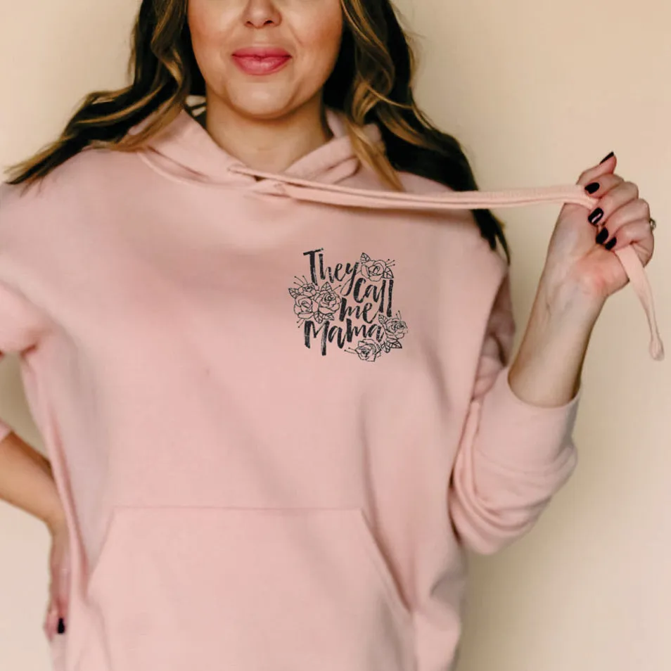They Call Me Mama Peach Drop Shoulder Fleece Hoodie