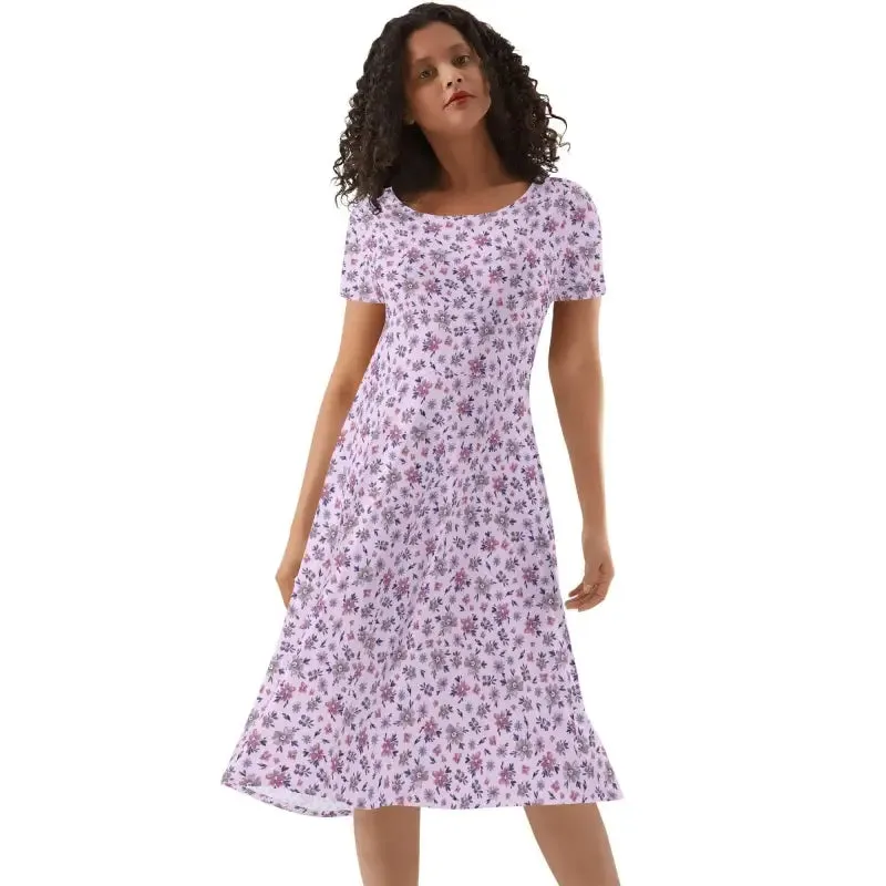 Twirl-tastic Fun in a Purple Floral Dress