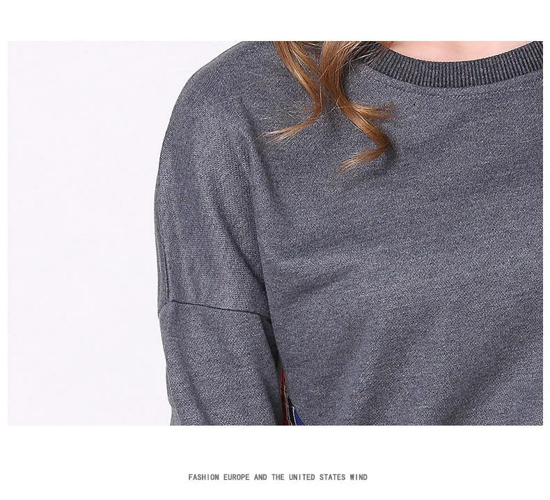 Wjczt Spring Autumn Hoodies for Women Gray Plaid Patchwork Fake 2 Pieces Top Female Leisure Sweatshirt S-5XL Size