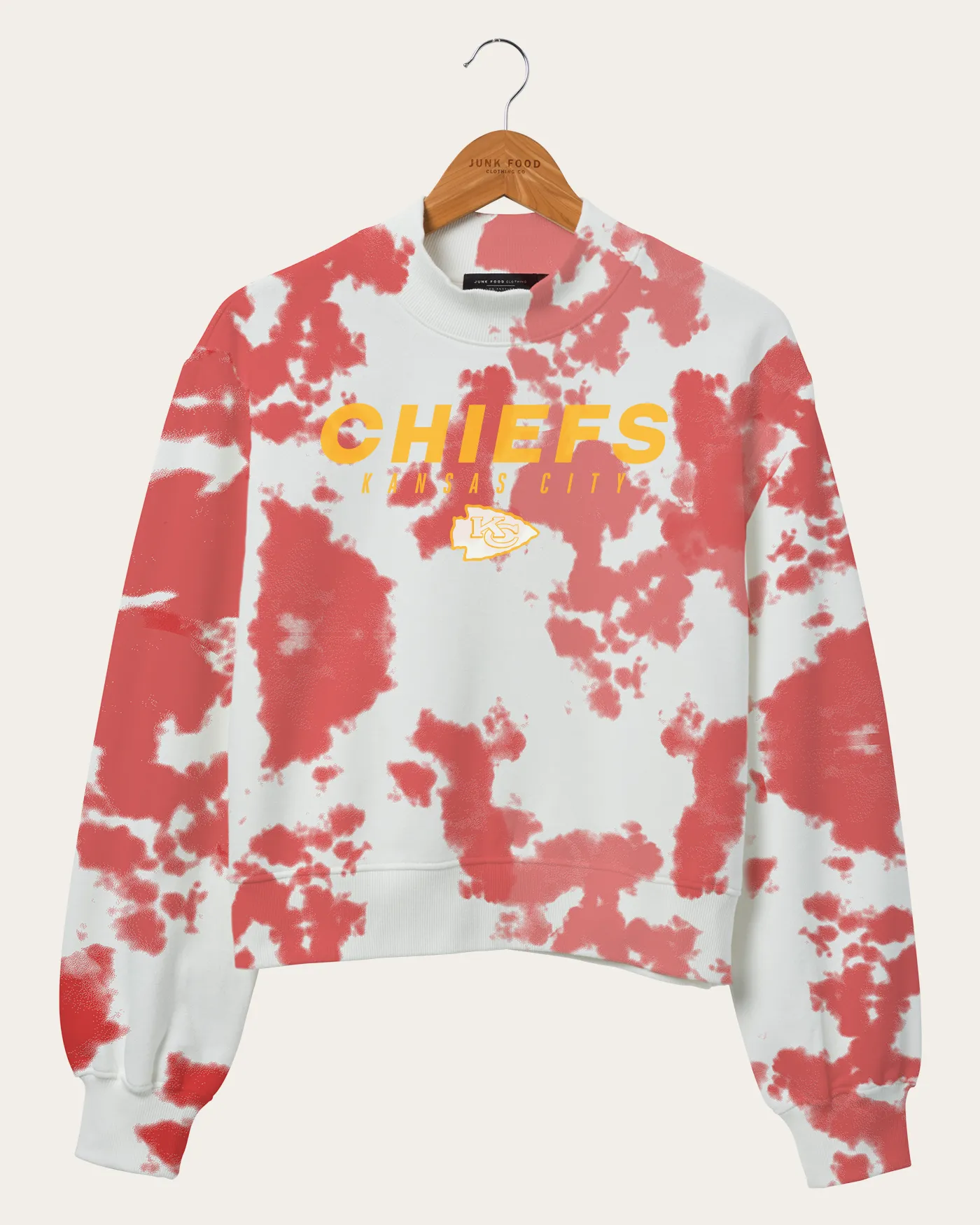 Women's NFL Kansas City Chiefs Tie Dye Mock Neck Fleece